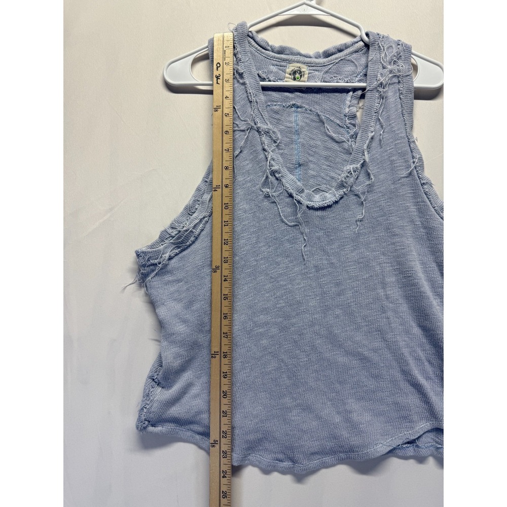Free People Light Blue Distressed Ribbed Tank - Picture 10 of 11